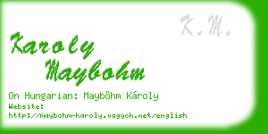 karoly maybohm business card