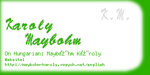 karoly maybohm business card